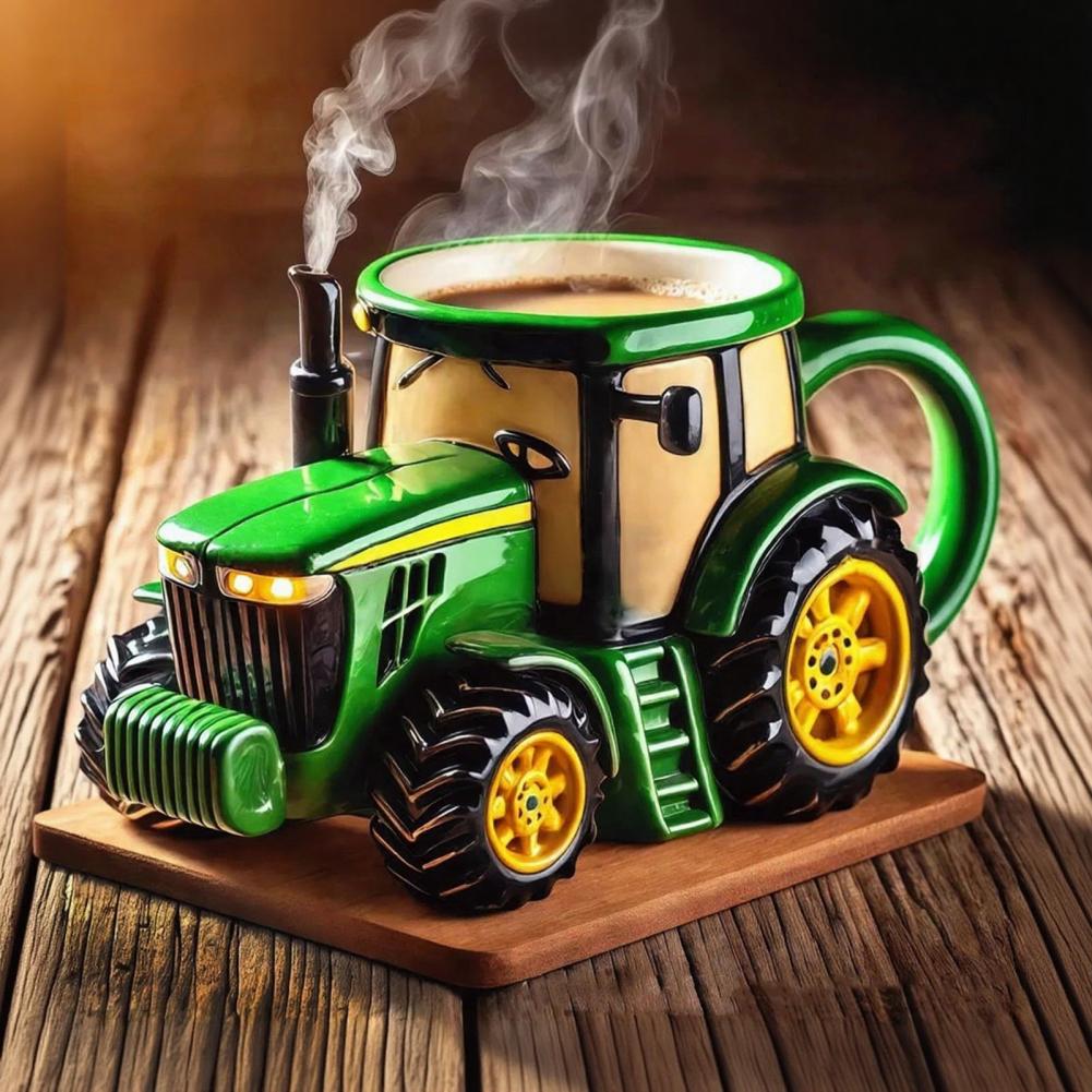 Vintage Coffee Equipment - Handcrafted Tractor Coffee Mug 11 Ounces
