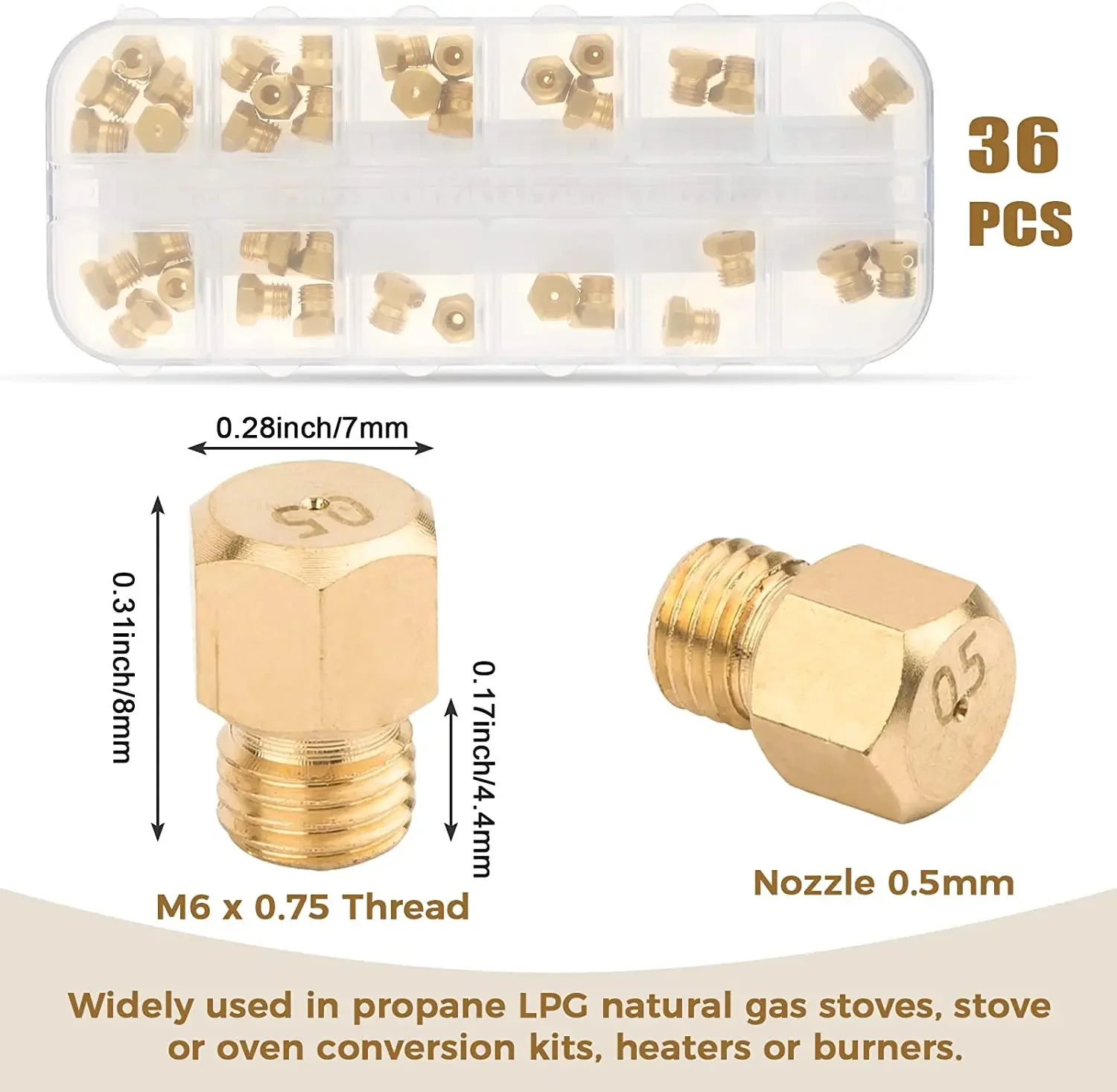 36pcs/1box Solid Brass LP Gas  - огляд і ціна Steam Wand Tip